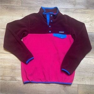 Patagonia Synchilla Snap Fleece Pullover Sweater Jacket Pink Retro Size Small